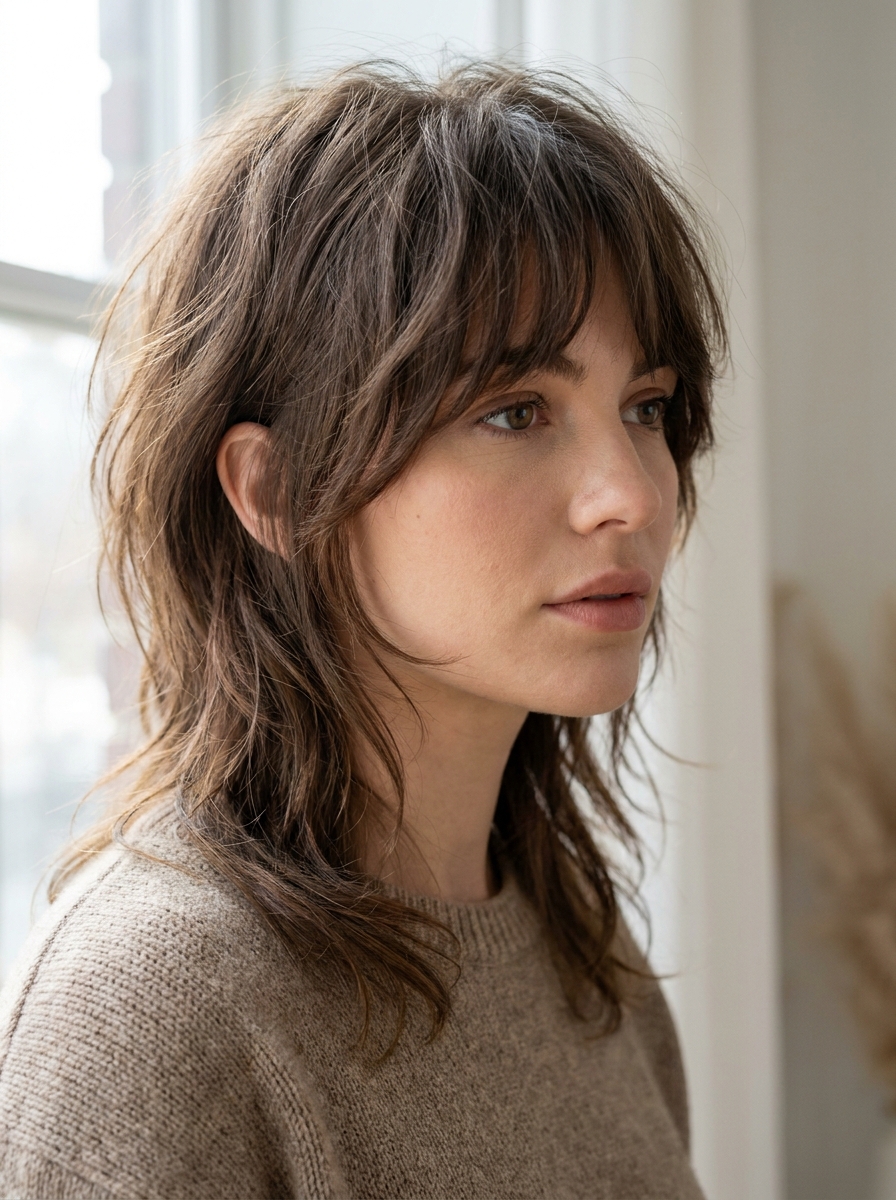 Modern Feminine Mullet als Vokuhila Frisuren Inspiration 2026